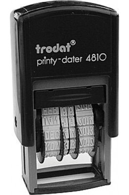Trodat Σφραγίδα Printy 4810 Αυτόματη Ορθογώνια "Ημερομηνίας" σε Ελληνική γλώσσα με Μαύρο Σώμα (4810)