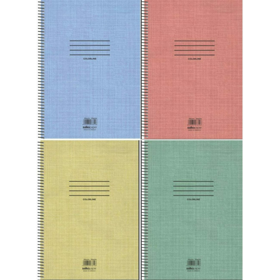 Salko Τετράδιο Σπιράλ Ριγέ Α4 120 Φύλλων 4 Θεμάτων Colorline (7859) Salko Τετράδιο Σπιράλ Ριγέ Α4 120 Φύλλων 4 Θεμάτων Colorline (7859)
