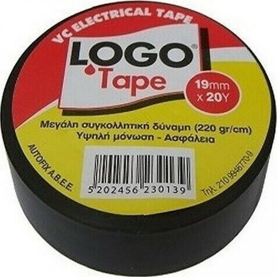 Logo Μονωτική Ταινία PVC Black 19mm x 20m Logo Μονωτική Ταινία PVC Black 19mm x 20m