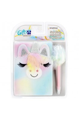 Plush Σετ Λούτρινο Τετράδιο Α5 και Στυλό Μονόκερος Plush Σετ Λούτρινο Τετράδιο Α5 και Στυλό Μονόκερος