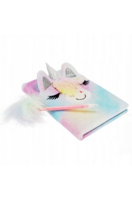 Plush Σετ Λούτρινο Τετράδιο Α5 και Στυλό Μονόκερος