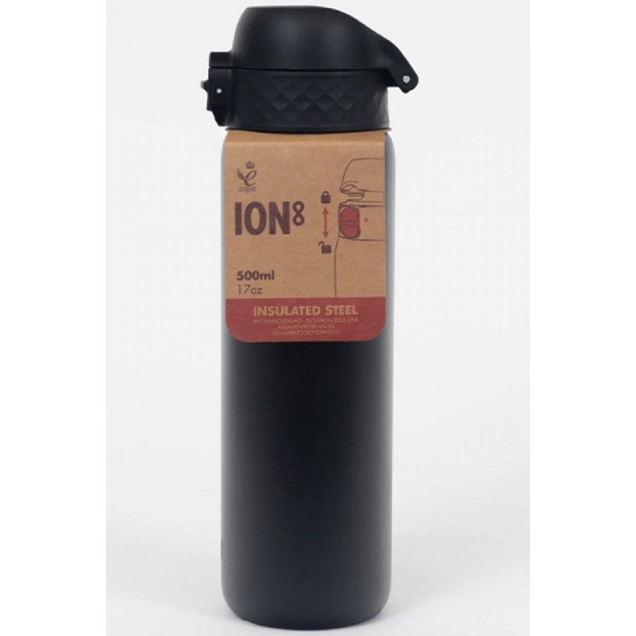 Ion8 Μεταλλικό Παγούρι Θερμός 500ml Μαύρο Ion8 Μεταλλικό Παγούρι Θερμός 500ml Μαύρο