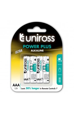 Uniross Power Plus Αλκαλικές Μπαταρίες AAA 1.5V 4τμχ