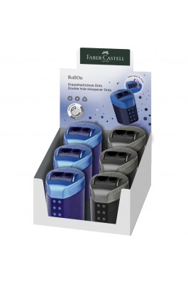 Faber Castell Ξύστρα Βαρελάκι Διπλή Roll-On Μεταλλικό Χρώμα (183910)