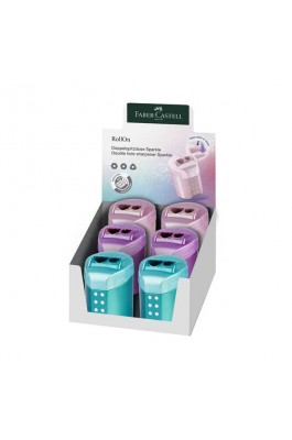 Faber Castell Ξύστρα Βαρελάκι Διπλή Roll-On Μεταλλικό Χρώμα (183900)