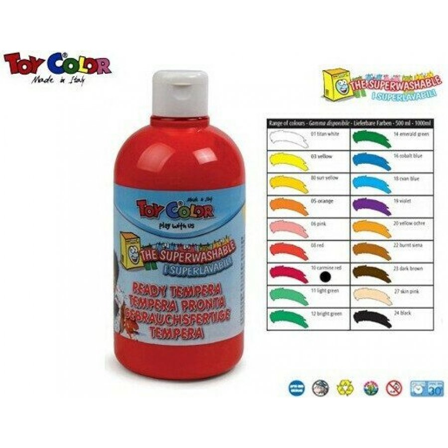 Toy Color Ready Τέμπερα Ζωγραφικής Κόκκινη σε Μπουκάλι 500ml (0551010) Toy Color Ready Τέμπερα Ζωγραφικής Κόκκινη σε Μπουκάλι 500ml (0551010)