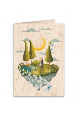 Cozywood Ξύλινη Ευχετήρια Κάρτα: Το νησί της αγάπης (ATV299)