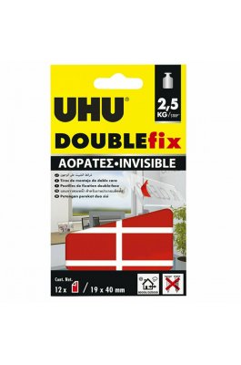 UHU Κόλλα Αυτοκόλλητο Doublefix Invisible 56 Glue Pads για Γυαλί UHU Κόλλα Αυτοκόλλητο Doublefix Invisible 56 Glue Pads για Γυαλί