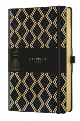 Theofylaktos Σημειωματάριο Castelli Ριγέ Greek Gold 13 x 21 (QC6QQ464)
