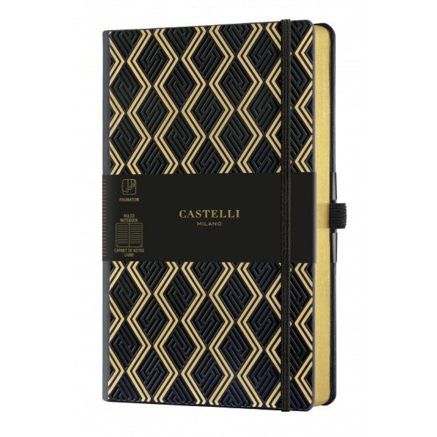 Theofylaktos Σημειωματάριο Castelli Ριγέ Greek Gold 13 x 21 (QC6QQ464) Theofylaktos Σημειωματάριο Castelli Ριγέ Greek Gold 13 x 21 (QC6QQ464)