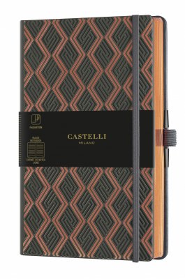 Theofylaktos Σημειωματάριο Castelli Ριγέ Greek Copper 13 x 21 (QC6QT492)