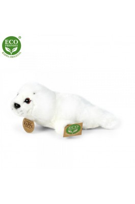 Rappa Λούτρινη Ασπρη Φώκια Ξαπλωτή 20 εκ. Eco-Friendly (220775)