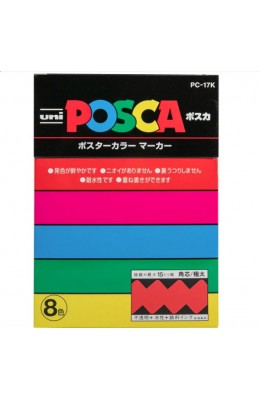 Posca Μαρκαδόροι Σχεδίου 15mm White 8τμχ (PC-17K)