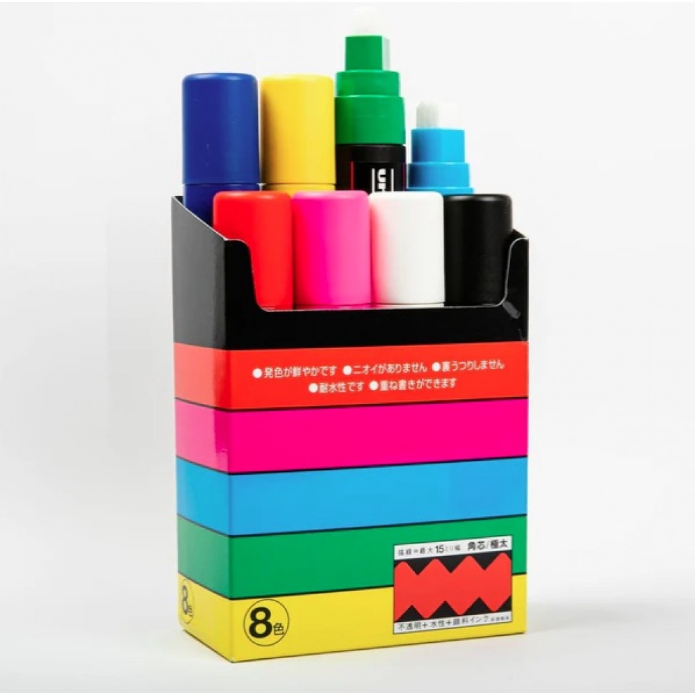 Posca Μαρκαδόροι Σχεδίου 15mm White 8τμχ (PC-17K) Posca Μαρκαδόροι Σχεδίου 15mm White 8τμχ (PC-17K)