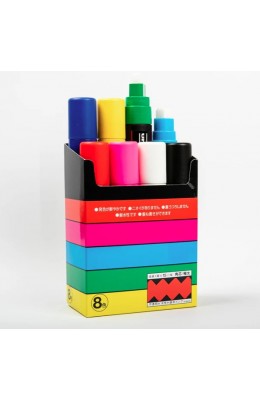 Posca Μαρκαδόροι Σχεδίου 15mm White 8τμχ (PC-17K)
