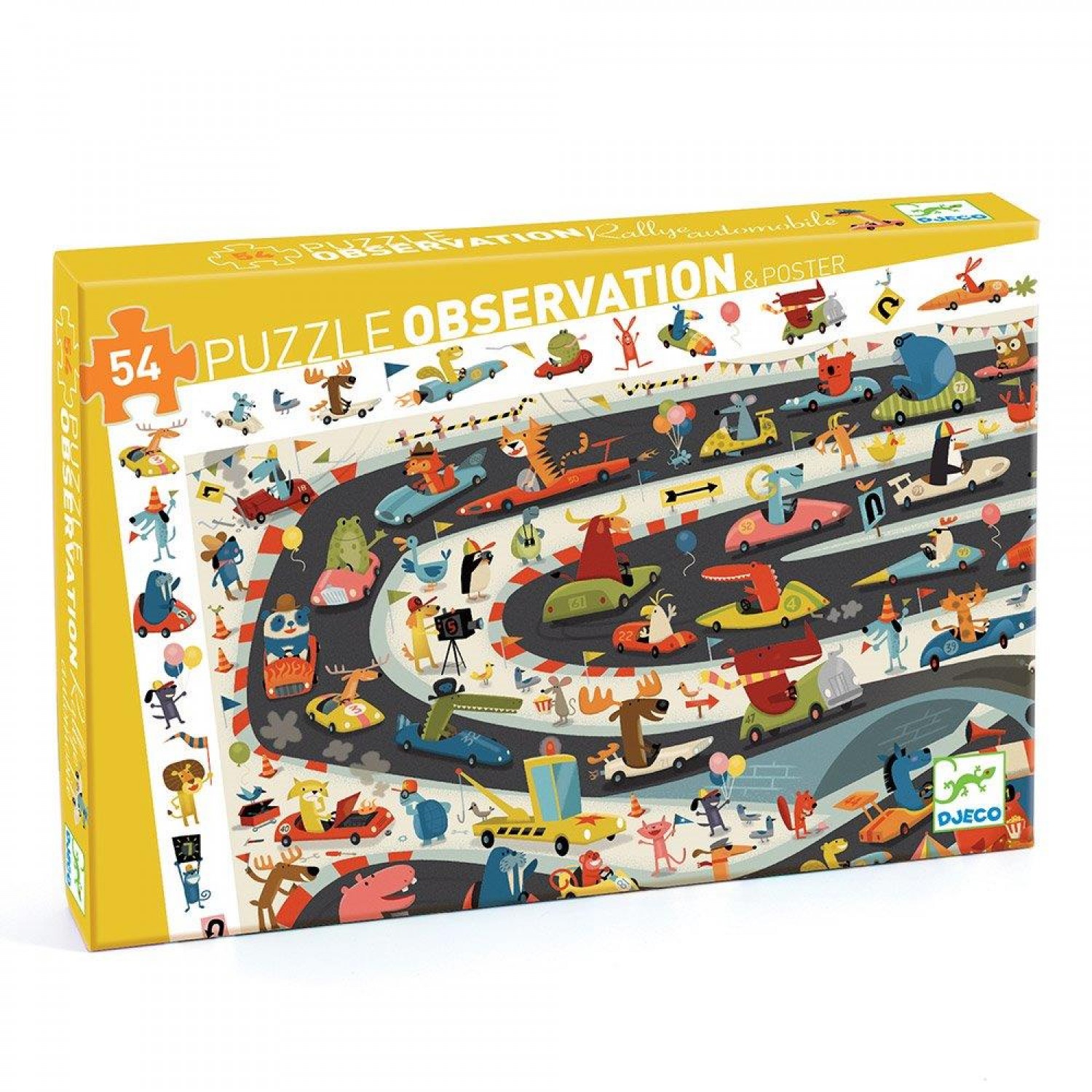 Djeco Παιδικό Puzzle Παρατήρησης Ράλι αυτοκινήτου 54 pcs (DJ07564)