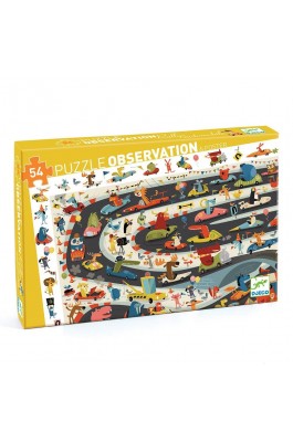 Djeco Παιδικό Puzzle Παρατήρησης Ράλι αυτοκινήτου 54 pcs (DJ07564)