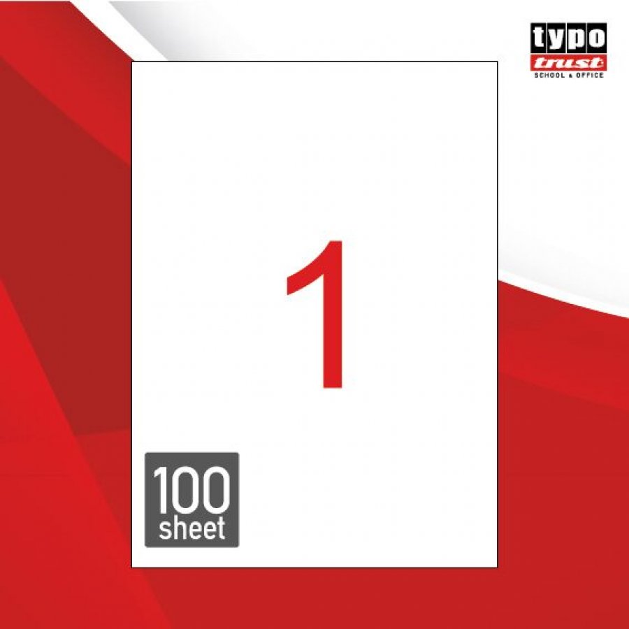 Typotrust 100 Αυτοκόλλητες Ετικέτες Εκτυπωτών Α4 1/Φ Ορθογώνιες 210x297mm (TL0111) Typotrust 100 Αυτοκόλλητες Ετικέτες Εκτυπωτών Α4 1/Φ Ορθογώνιες 210x297mm (TL0111)