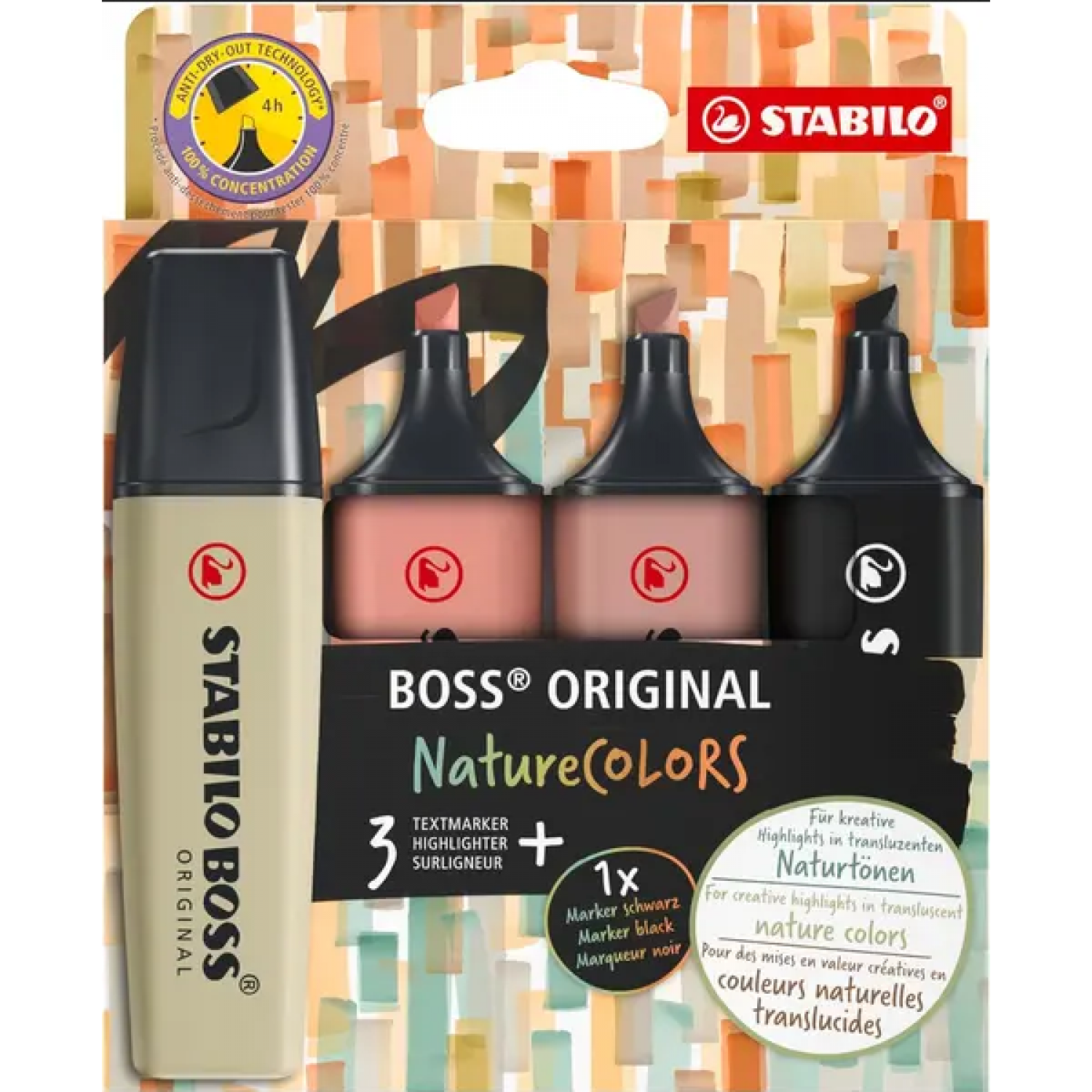 Stabilo Boss Original Nature Colors Μαρκαδόροι Υπογράμμισης 4τμχ (70/4-2-3)