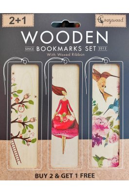 Cozywood Ξύλινοι Σελιδοδείκτες Σετ 2+1: Άνθη (SET310) Cozywood Ξύλινοι Σελιδοδείκτες Σετ 2+1: Άνθη (SET310)