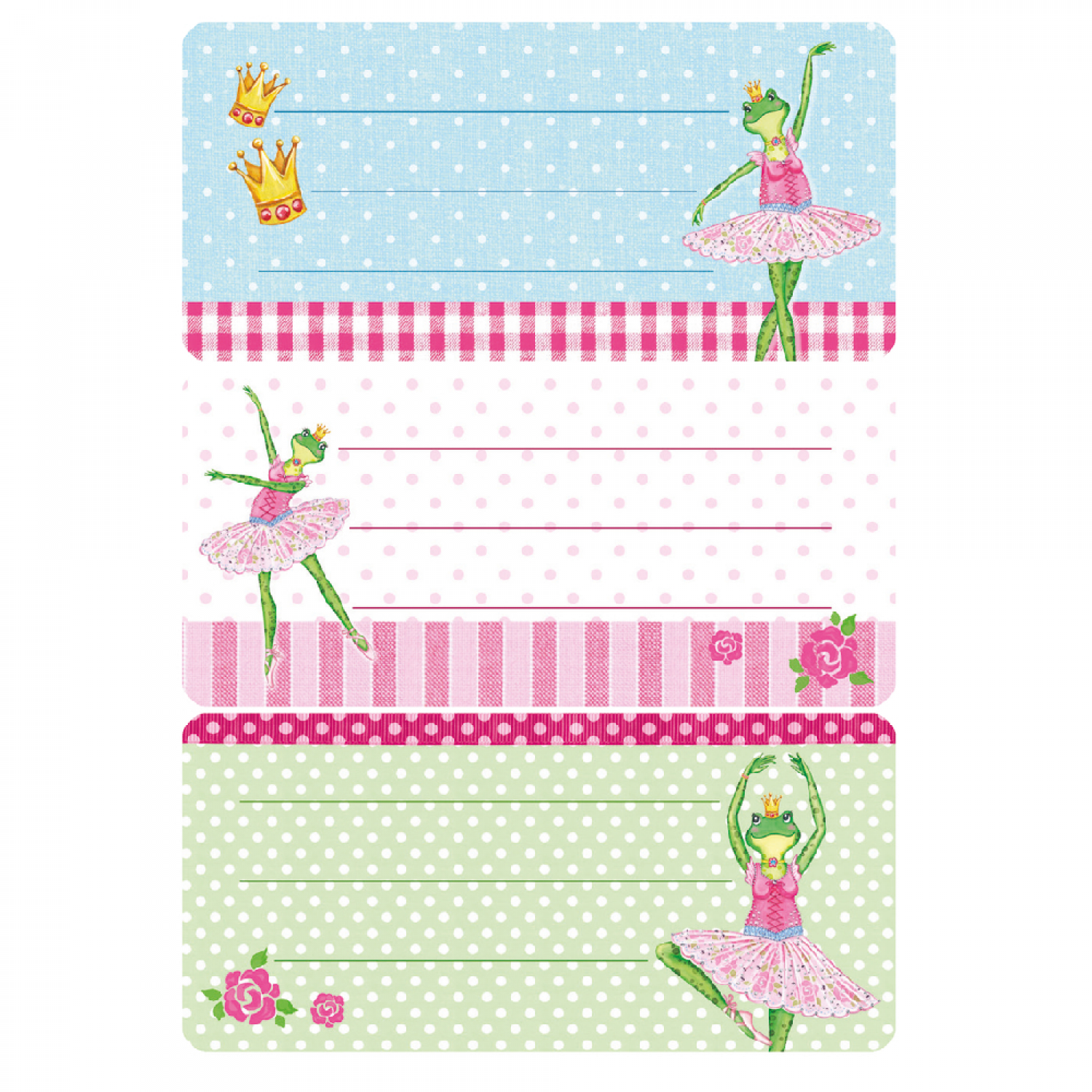 Herma Ετικέτες Αυτοκόλλητες Τετραδίων, Frog Ballerina Glittery 6 Τμχ (5523)