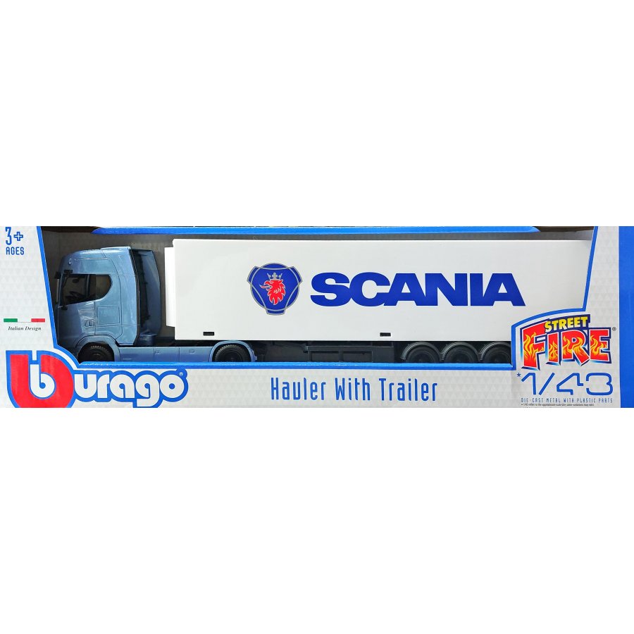Bburago Hauler Trailer Scania Μπλε 1/43 (31480) Bburago Hauler Trailer Scania Μπλε 1/43 (31480)