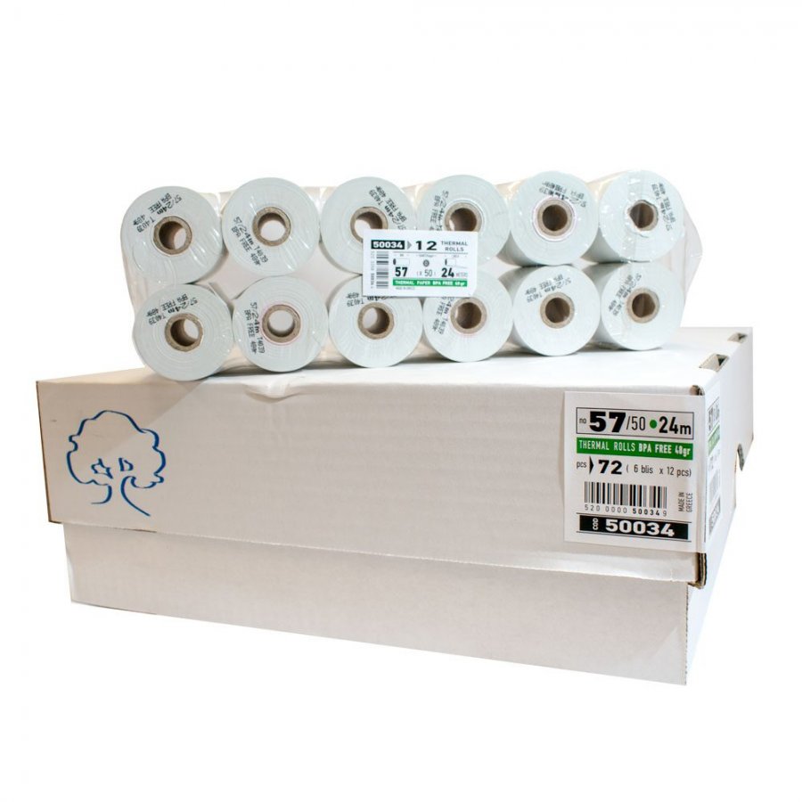 Typotrust Θερμικά Ρολά Ταμειακής 57x50 (25m) τεμ.12 (50034) Typotrust Θερμικά Ρολά Ταμειακής 57x50 (25m) τεμ.12 (50034)