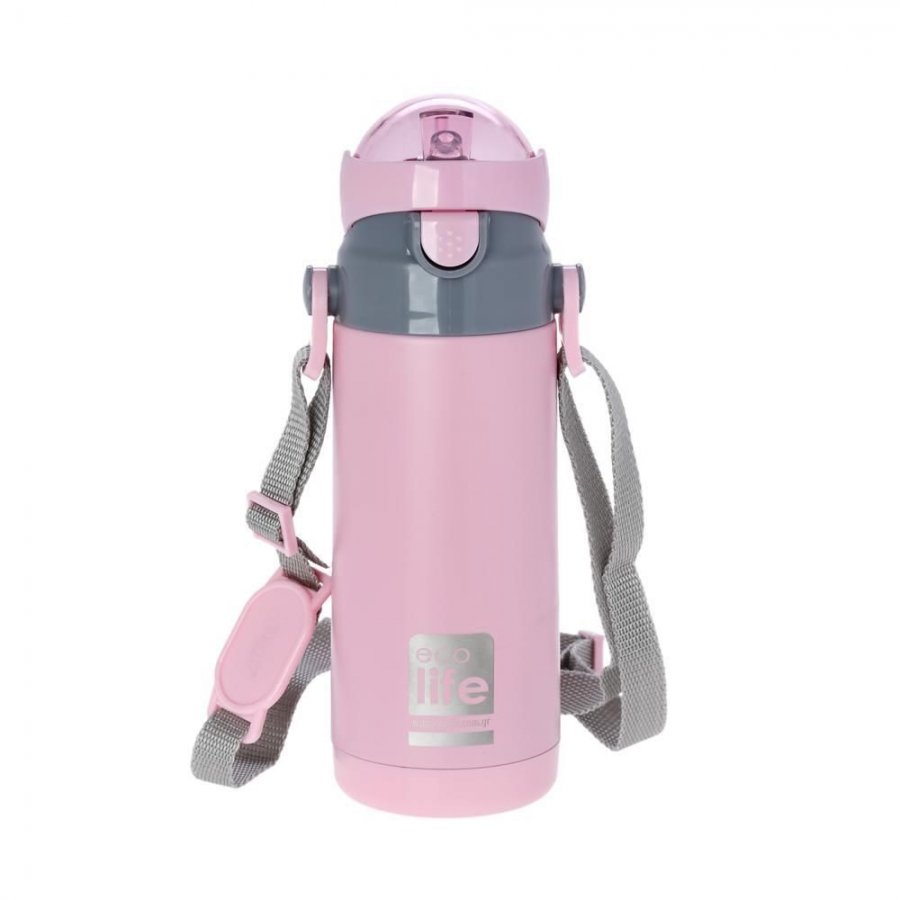 Ecolife Ανοξείδωτο Παγούρι Θερμός με Καλαμάκι 400ml Ροζ (33ΒΟ3007) Ecolife Ανοξείδωτο Παγούρι Θερμός με Καλαμάκι 400ml Ροζ (33ΒΟ3007)