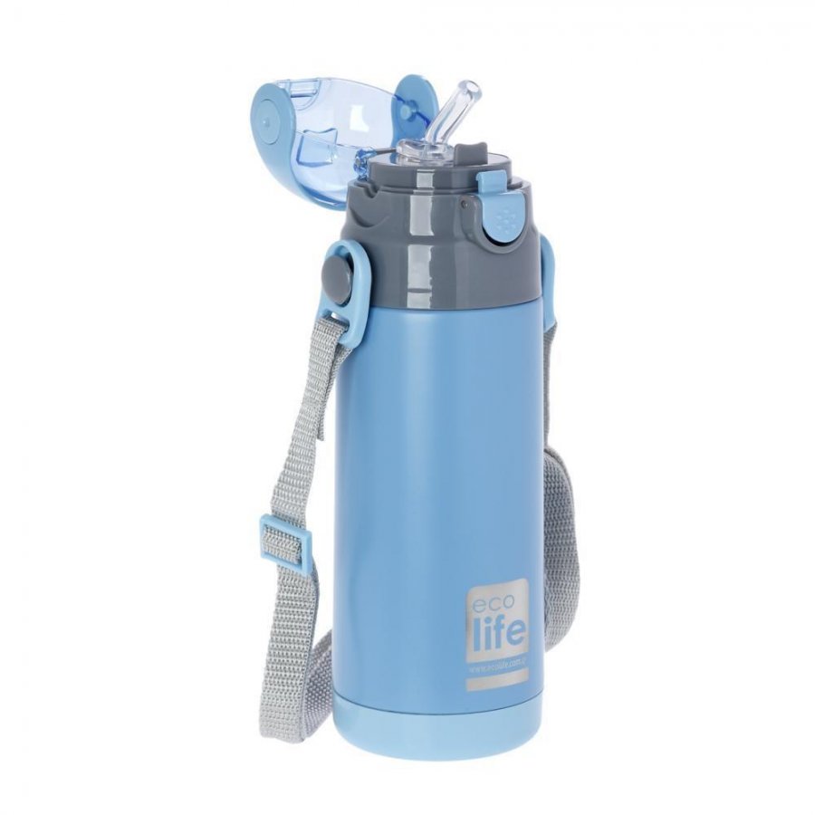 Ecolife Ανοξείδωτο Παγούρι Θερμός με Καλαμάκι 400ml Μπλε (33ΒΟ3008) Ecolife Ανοξείδωτο Παγούρι Θερμός με Καλαμάκι 400ml Μπλε (33ΒΟ3008)