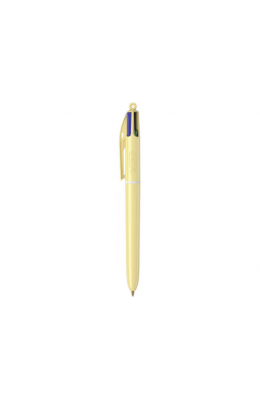 Bic Στυλό Ballpoint με Πολύχρωμο Mελάνι 4 Colours Pastel Κίτρινο