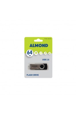 Almond Twister 64GB USB 2.0 Stick Μαύρο (43USB64M)