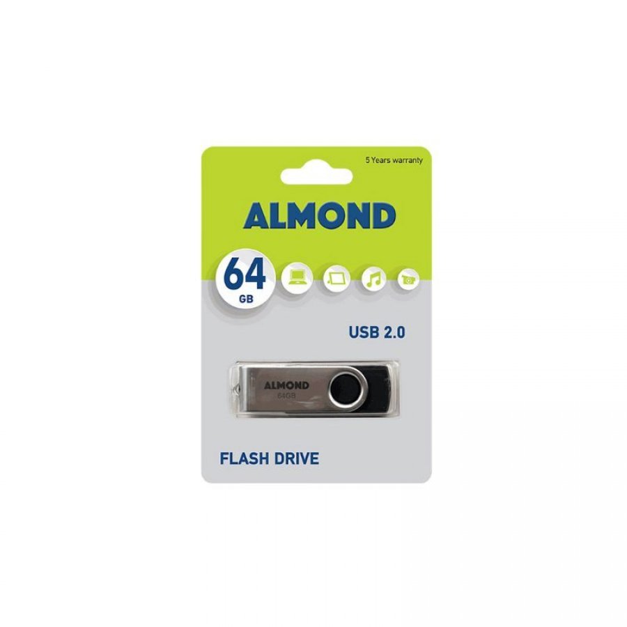 Almond Twister 64GB USB 2.0 Stick Μαύρο (43USB64M) Almond Twister 64GB USB 2.0 Stick Μαύρο (43USB64M)