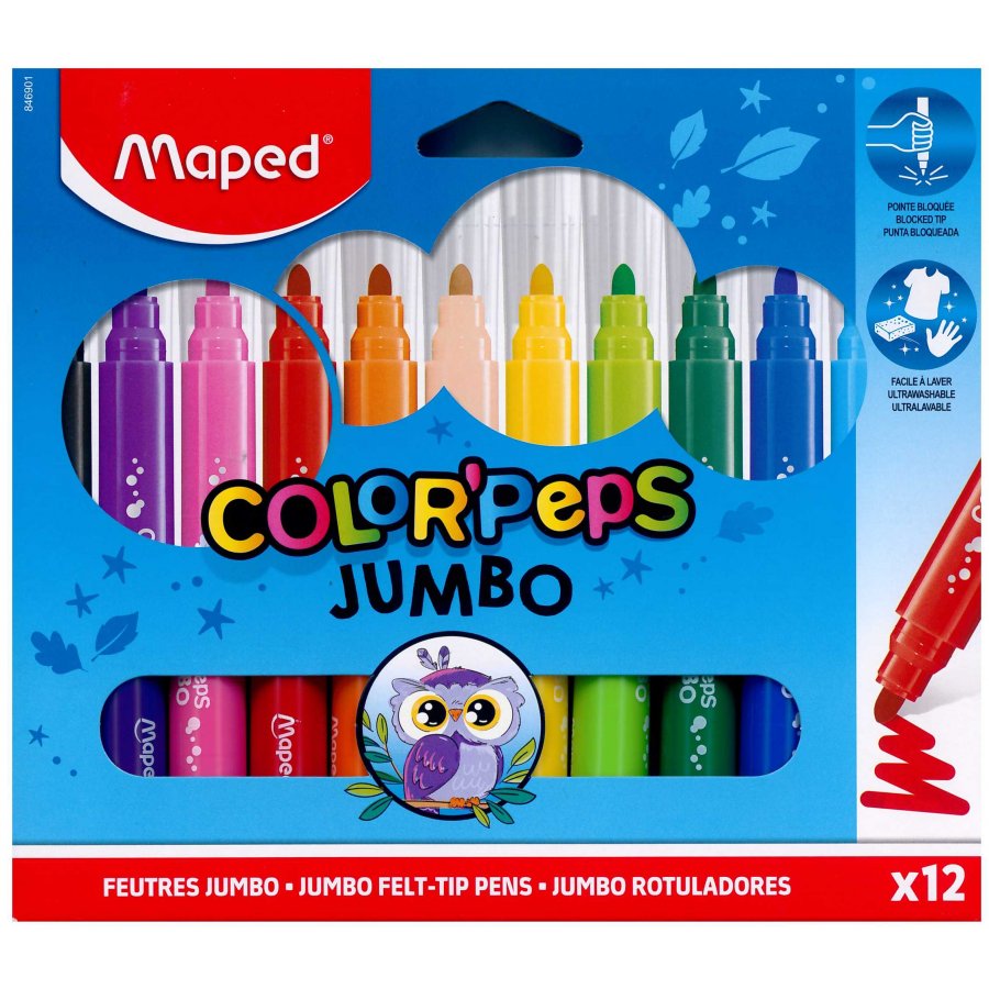 Maped Color'Peps Jumbo Πλενόμενοι Μαρκαδόροι Ζωγραφικής Χονδροί σε 12 Χρώματα (846901) Maped Color'Peps Jumbo Πλενόμενοι Μαρκαδόροι Ζωγραφικής Χονδροί σε 12 Χρώματα (846901)