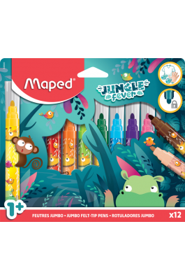 Maped Maxi Jungle Fever  Πλενόμενοι Μαρκαδόροι Ζωγραφικής Χονδροί σε 12 Χρώματα (846900)