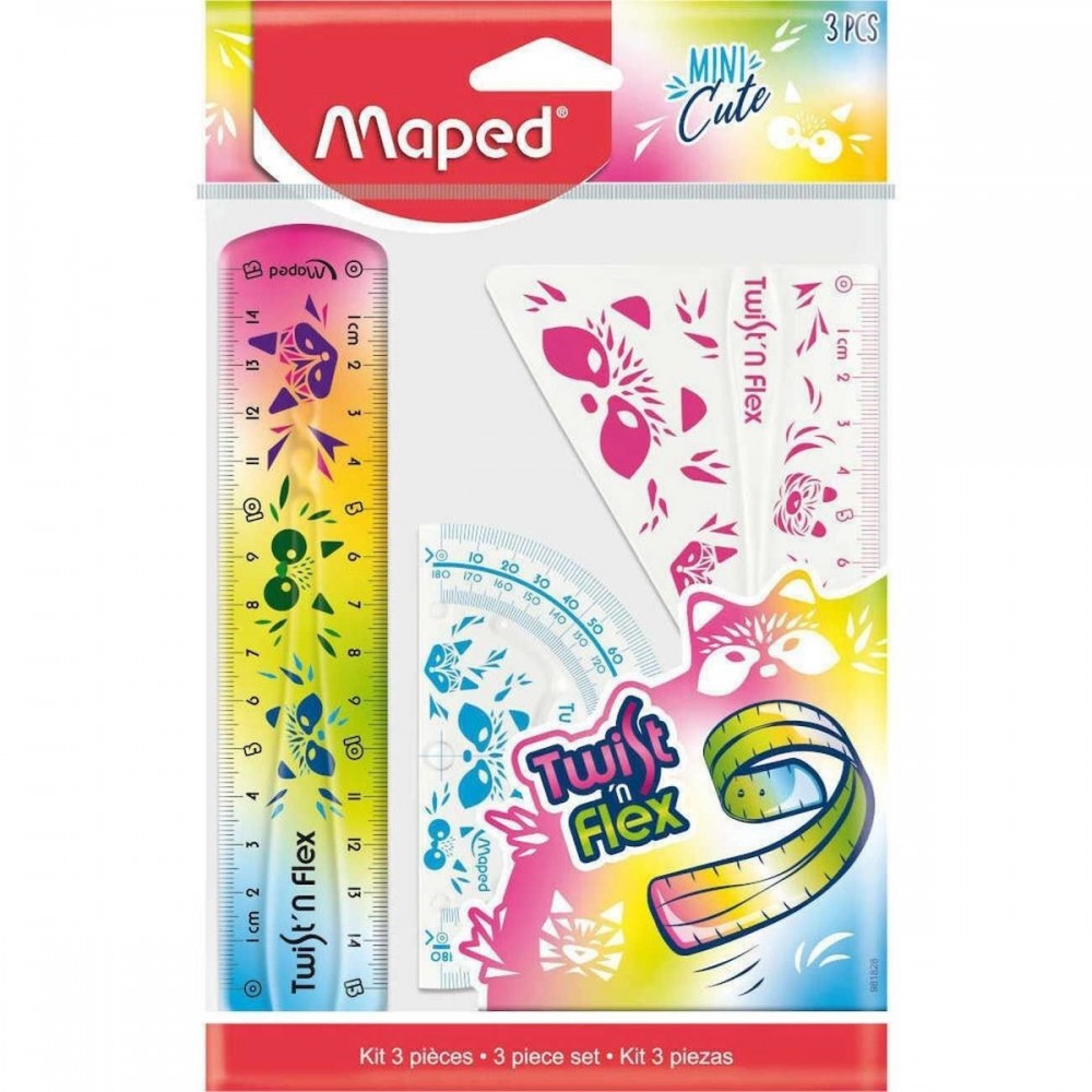 Maped Σετ 3 Γεωμετρικά Όργανα Πλαστικά Διάφανα Mini Cute Twist (SP98182800) Maped Σετ 3 Γεωμετρικά Όργανα Πλαστικά Διάφανα Mini Cute Twist (SP98182800)