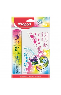 Maped Σετ 3 Γεωμετρικά Όργανα Πλαστικά Διάφανα Mini Cute Twist (SP98182800)