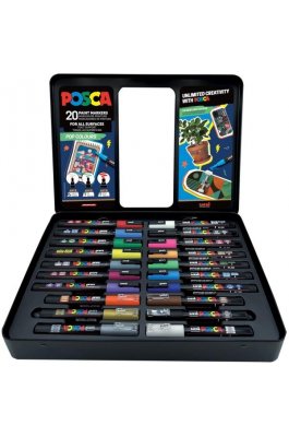 Posca Metal Box "Pop Colours" Σετ 20 τχμ (Pop01) Posca Metal Box "Pop Colours" Σετ 20 τχμ (Pop01)