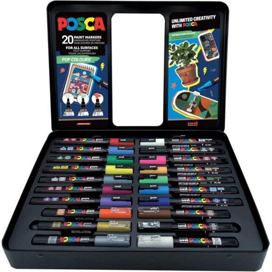 Posca Metal Box "Pop Colours" Σετ 20 τχμ (Pop01) Posca Metal Box "Pop Colours" Σετ 20 τχμ (Pop01)