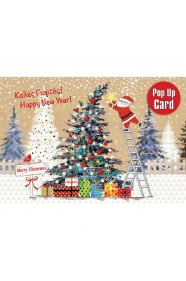 Pop Up Ευχετήρια Κάρτα Santa 12 x 17 cm (FL8721)