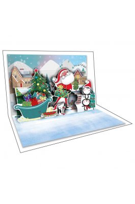 Pop Up Ευχετήρια Κάρτα Santa με Δώρα 12 x 17 cm (FL432) Pop Up Ευχετήρια Κάρτα Santa με Δώρα 12 x 17 cm (FL432)