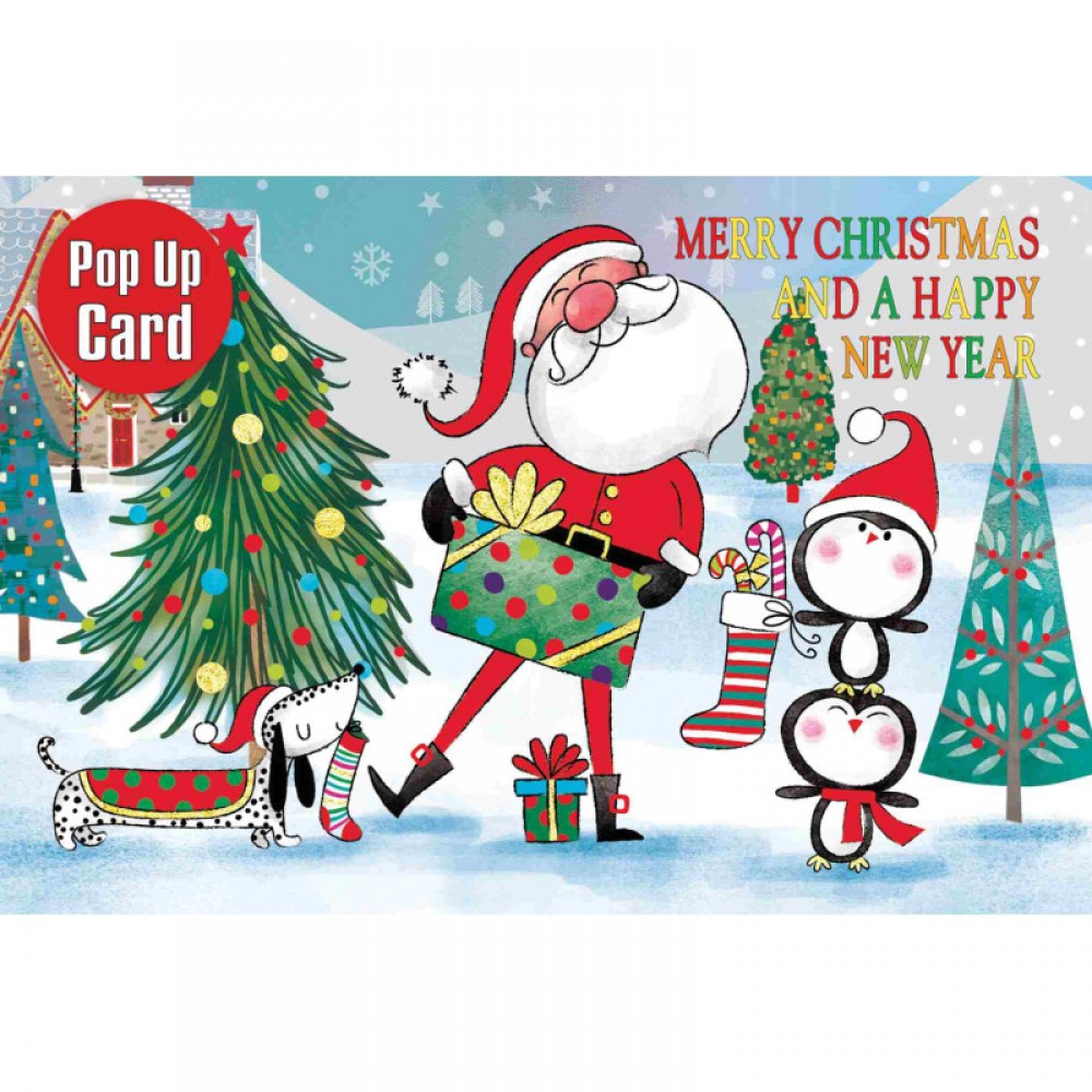 Pop Up Ευχετήρια Κάρτα Santa με Δώρα 12 x 17 cm (FL432) Pop Up Ευχετήρια Κάρτα Santa με Δώρα 12 x 17 cm (FL432)