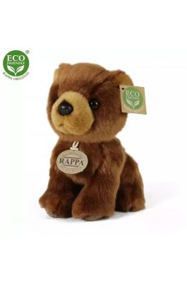 Rappa Λούτρινη Καφέ Καθιστή Αρκούδα 18 εκ. Eco-Friendly (221598)