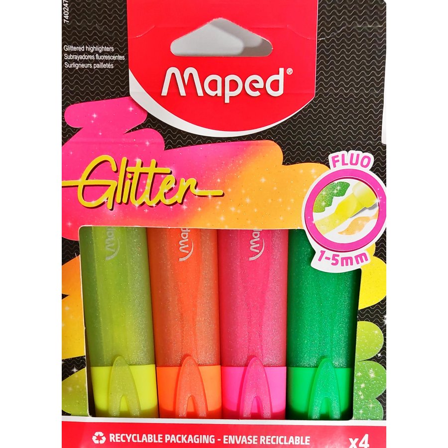 Maped Glittter Μαρκαδόροι Υπογράμμισης Πολύχρωμοι 4τμχ (740011) Maped Glittter Μαρκαδόροι Υπογράμμισης Πολύχρωμοι 4τμχ (740011)