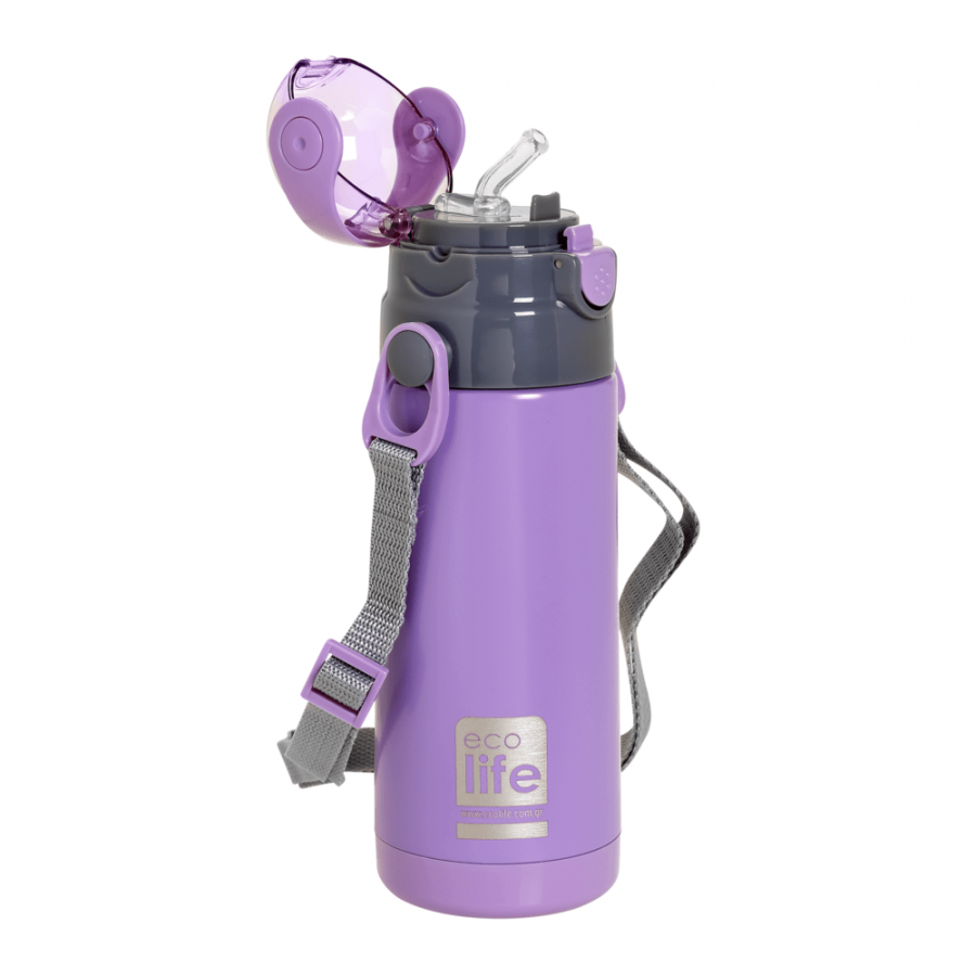 Ecolife Ανοξείδωτο Παγούρι Θερμός με Καλαμάκι 400ml Λιλά (33ΒΟ2995) Ecolife Ανοξείδωτο Παγούρι Θερμός με Καλαμάκι 400ml Λιλά (33ΒΟ2995)