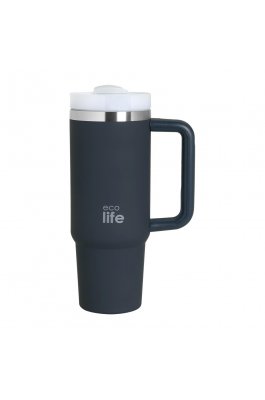 Ecolife Ανοξείδωτο Ποτήρι Θερμός με Kαλαμάκι 900ml Stormy Sea (33ΒΟ5014)