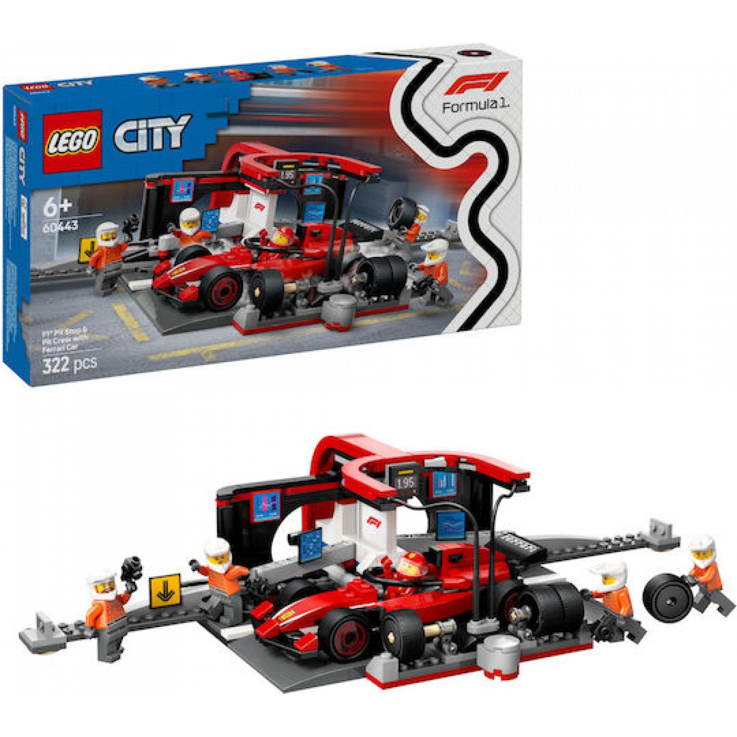 Lego City F1 Pit Stop & Pit Crew With Ferrari Car (60443) Lego City F1 Pit Stop & Pit Crew With Ferrari Car (60443)