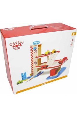Tooky Toys Ξύλινο Γκαράζ & Αυτοκινητάκια (TKA190)