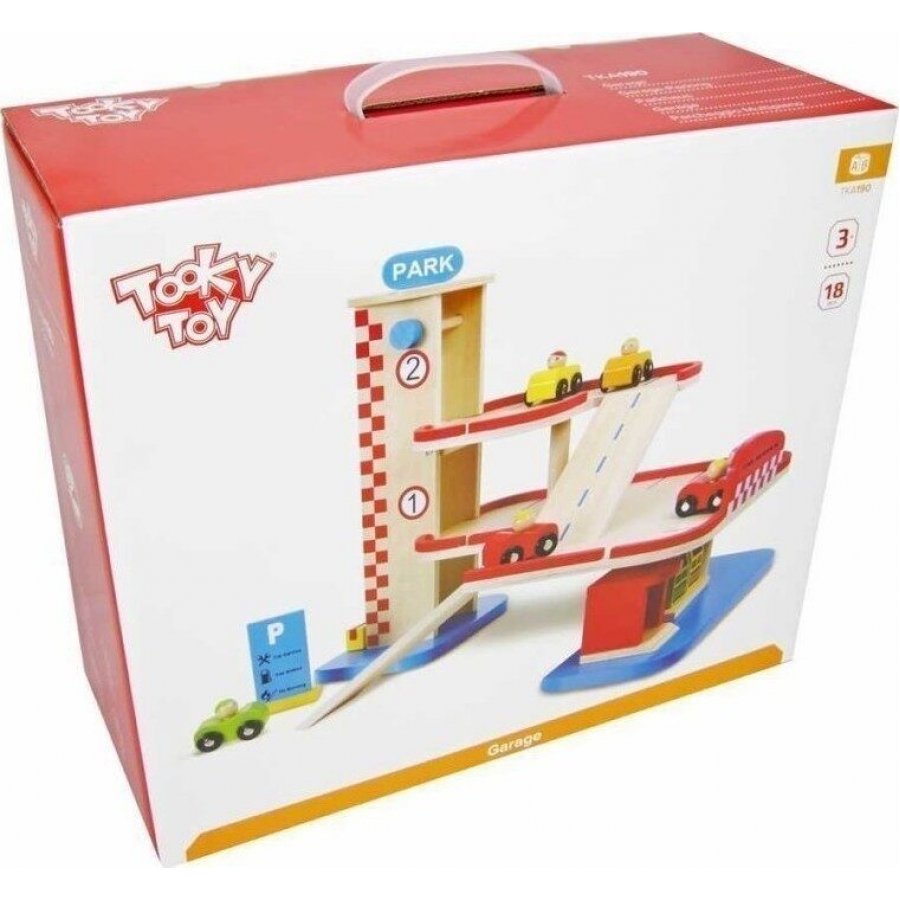 Tooky Toys Ξύλινο Γκαράζ & Αυτοκινητάκια (TKA190) Tooky Toys Ξύλινο Γκαράζ & Αυτοκινητάκια (TKA190)