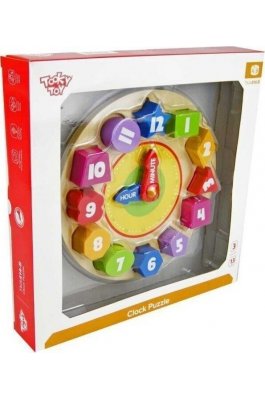Tooky Toys Ξύλινο Παιδικό Puzzle Σφηνώματα Ρολόι (TKA414-B)