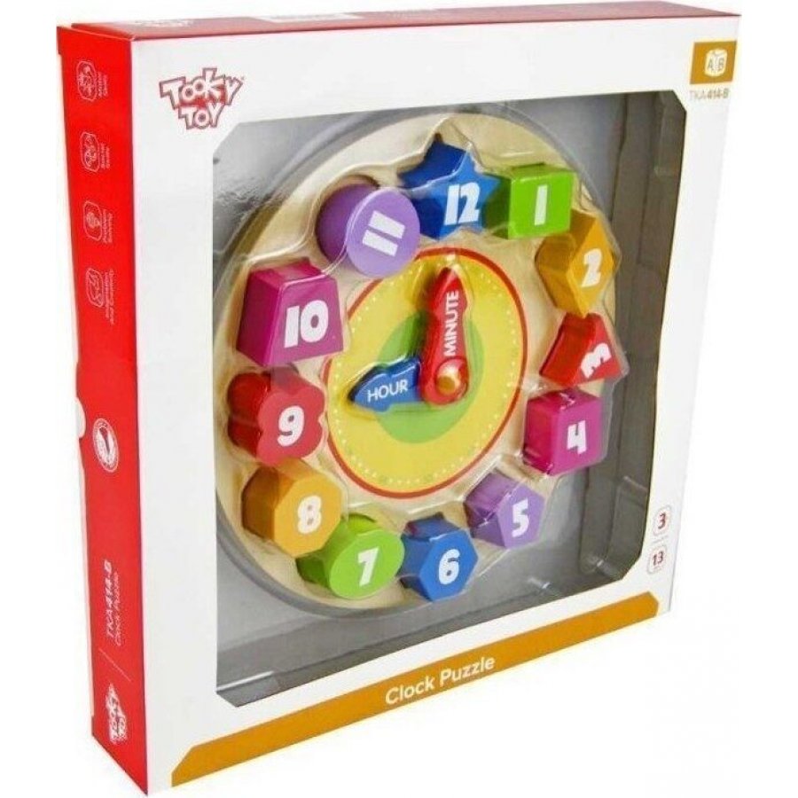 Tooky Toys Ξύλινο Παιδικό Puzzle Σφηνώματα Ρολόι (TKA414-B) Tooky Toys Ξύλινο Παιδικό Puzzle Σφηνώματα Ρολόι (TKA414-B)